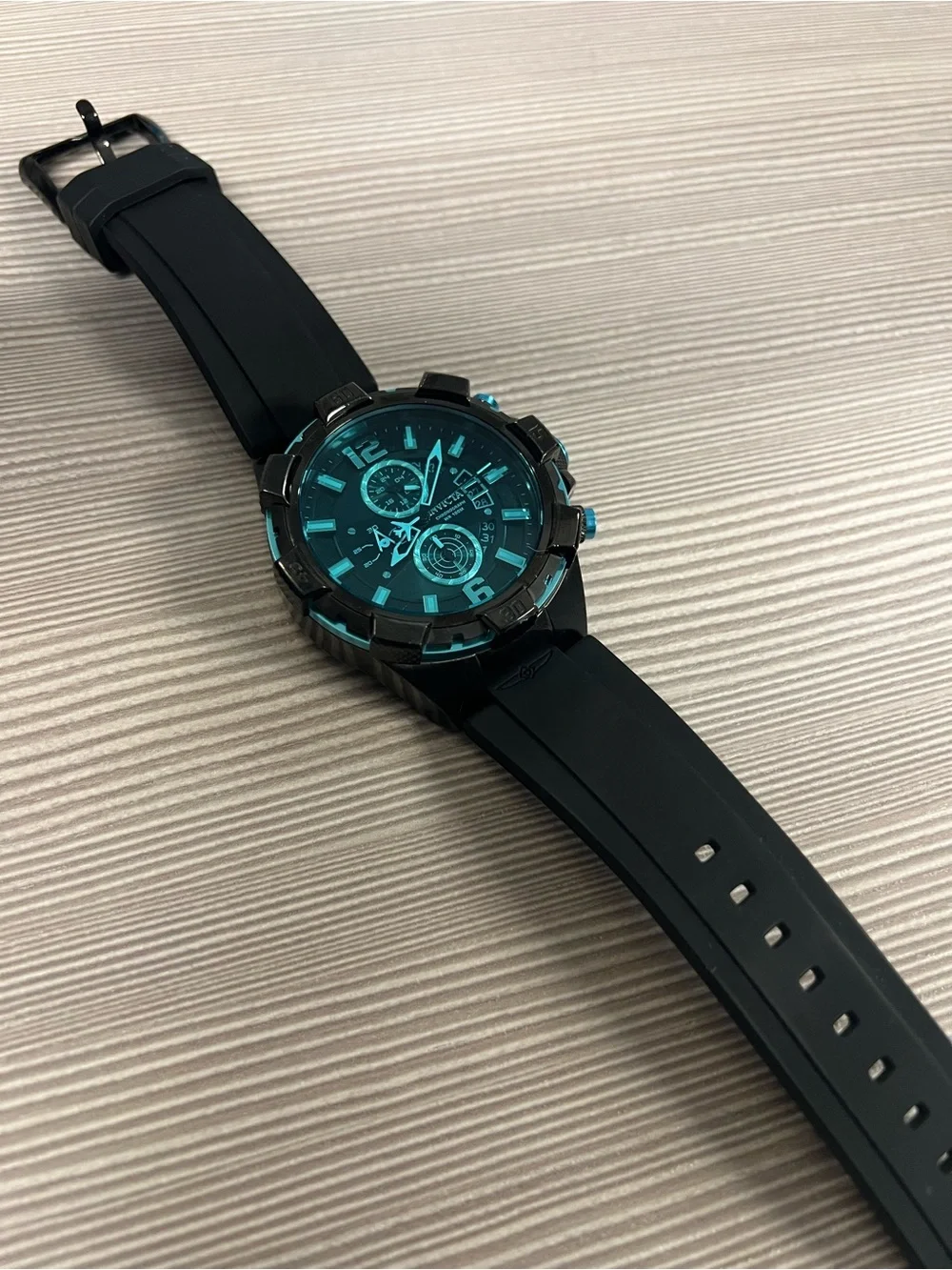 Invicta Black and Teal Men's Chronograph Watch